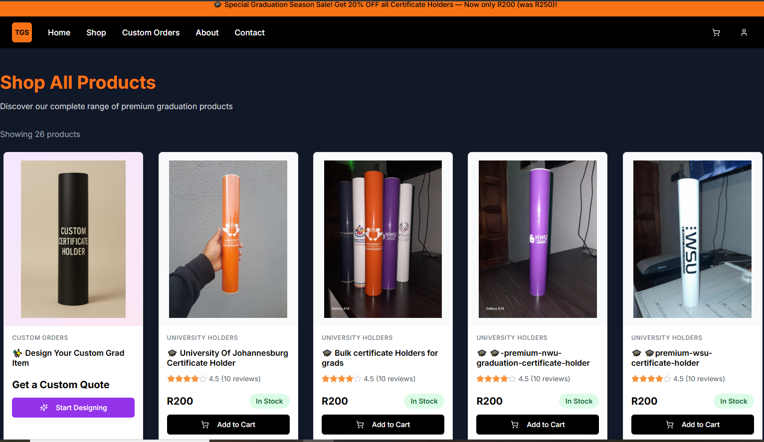 The Grad Store - E-commerce platform